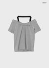 Fton Off-shoulder Halter Short Sleeve Tee