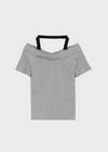 Fton Off-shoulder Halter Short Sleeve Tee