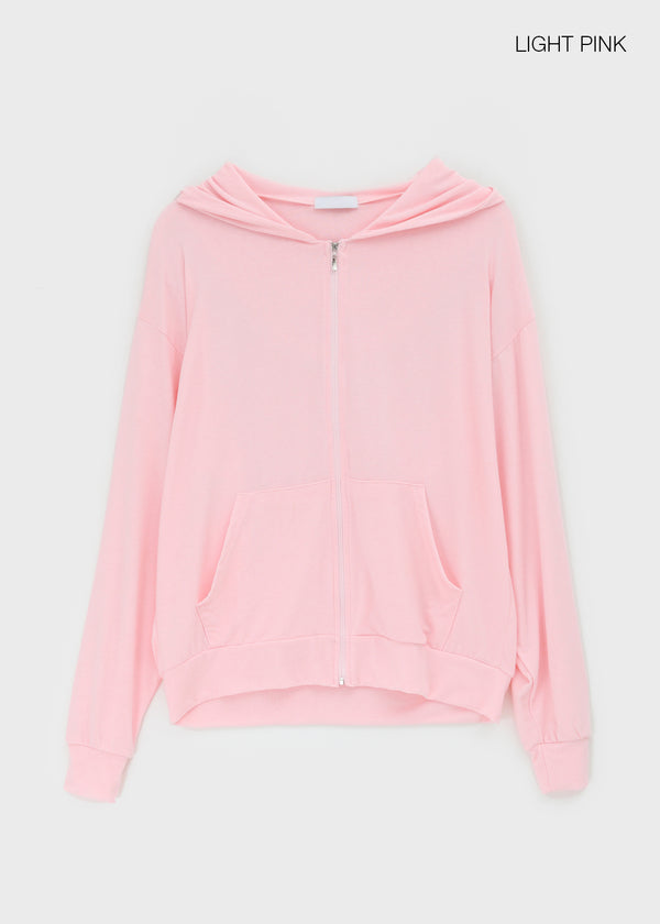 Static Loose Fit Summer Zip-up Hoodie