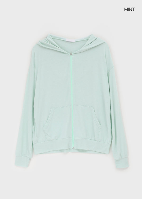 Static Loose Fit Summer Zip-up Hoodie
