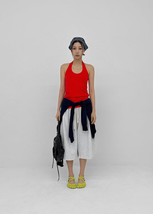 Soil Shirred Halter Sleeveless