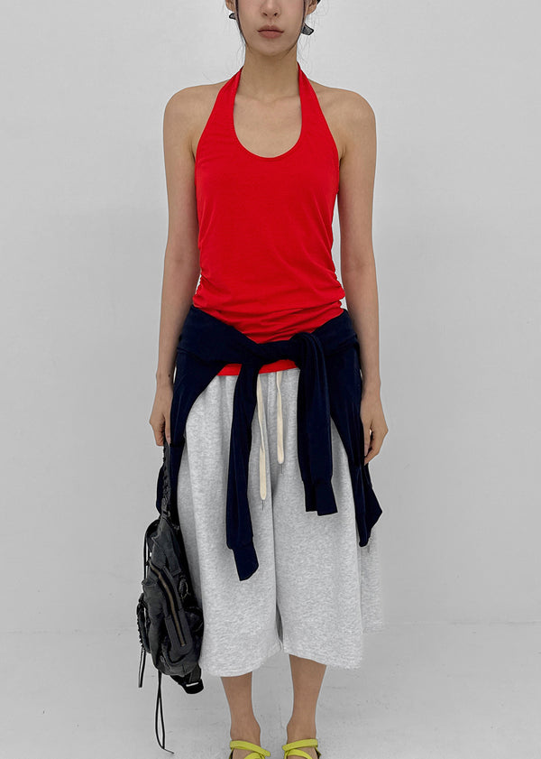 Soil Shirred Halter Sleeveless