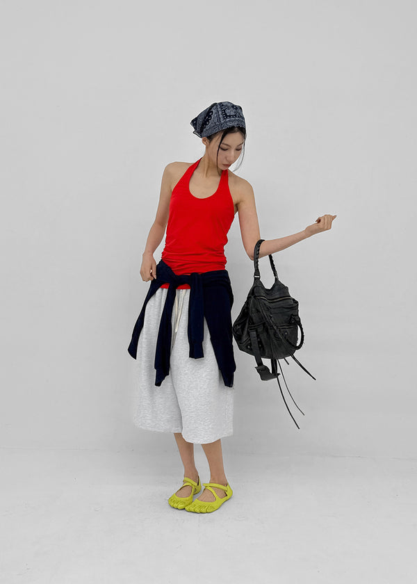 Soil Shirred Halter Sleeveless