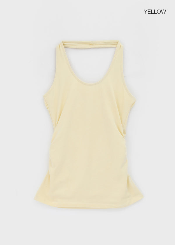 Soil Shirred Halter Sleeveless