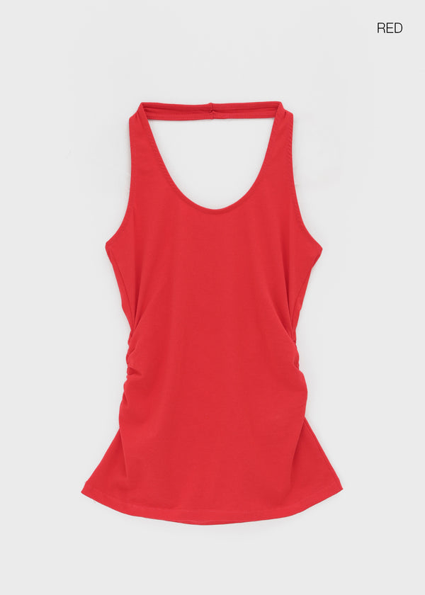 Soil Shirred Halter Sleeveless