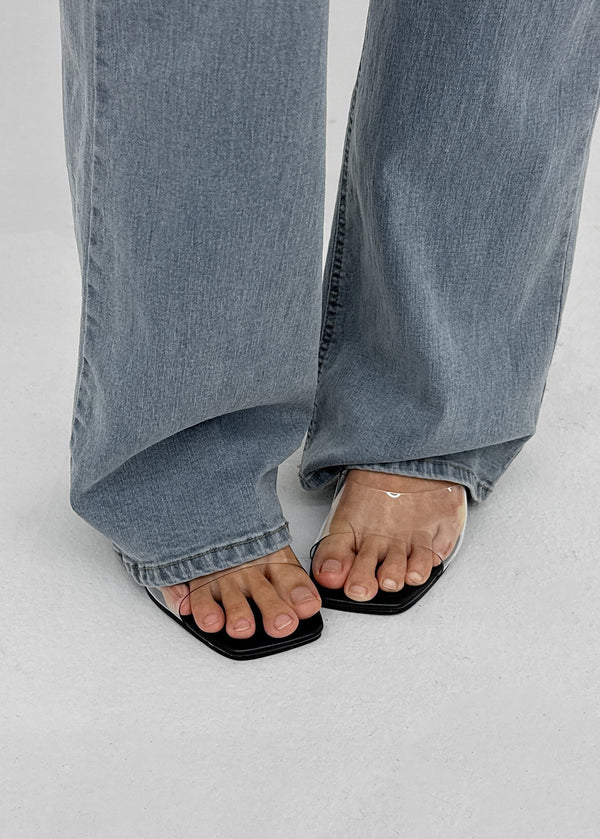 Lenticular Wedge Heel Mules