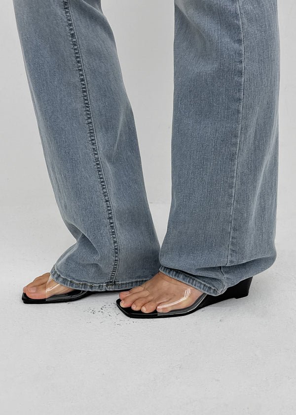 Lenticular Wedge Heel Mules