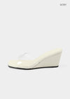 Lenticular Wedge Heel Mules