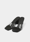 Lenticular Wedge Heel Mules
