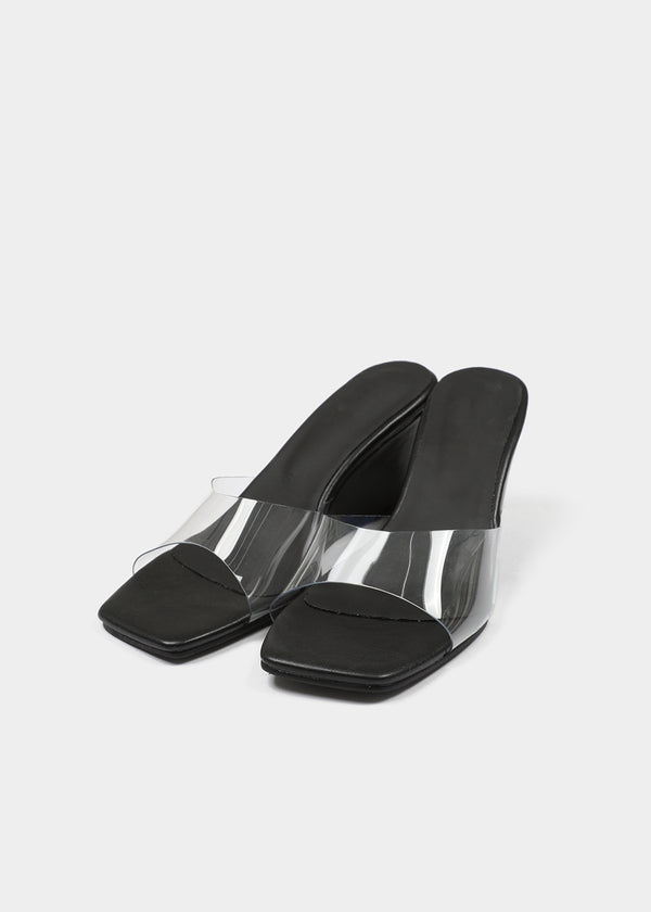 Lenticular Wedge Heel Mules