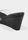 Lenticular Wedge Heel Mules