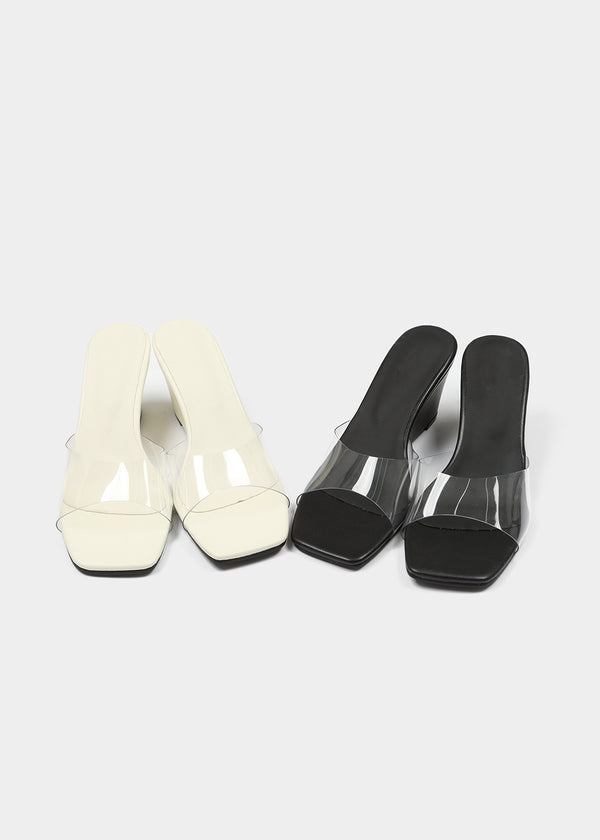 Lenticular Wedge Heel Mules
