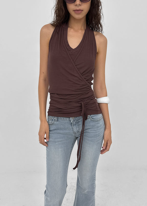 Poplit Wrap Halter Sleeveless