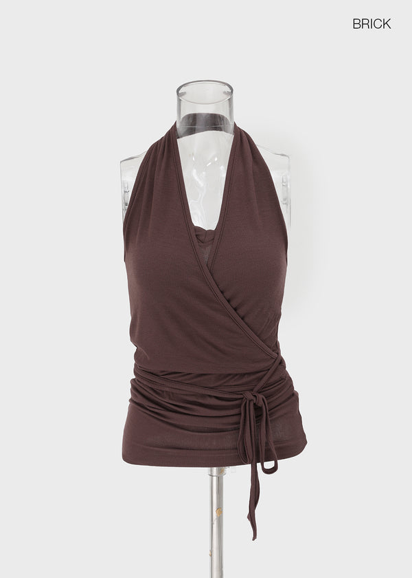 Poplit Wrap Halter Sleeveless
