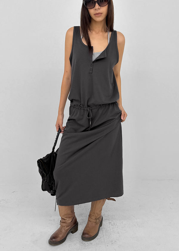 [MADE] Hishi Henley Sleeveless Long Dress