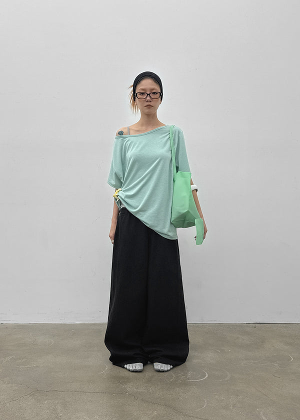 Dermal Loose Fit Off-shoulder Short Sleeve Tee