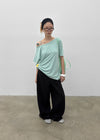 Dermal Loose Fit Off-shoulder Short Sleeve Tee