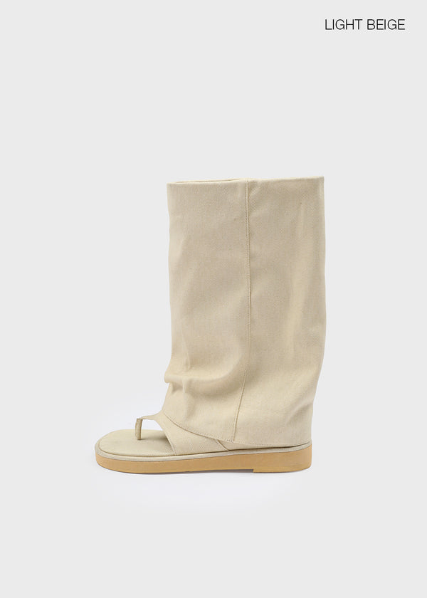 Peulf Summer Flip-flops Mid-calf Boots