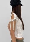 Tully Square Neck Ribbon Short Sleeve Tee