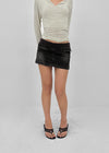 Tuper Denim Elastic Band Mini Skirt