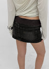 Tuper Denim Elastic Band Mini Skirt