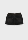 Tuper Denim Elastic Band Mini Skirt