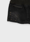 Tuper Denim Elastic Band Mini Skirt