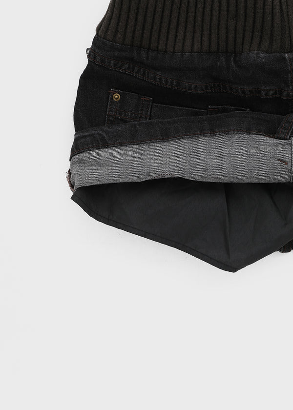 Tuper Denim Elastic Band Mini Skirt