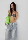Tallbin Damaged Elastic Waist Wide Denim Pants