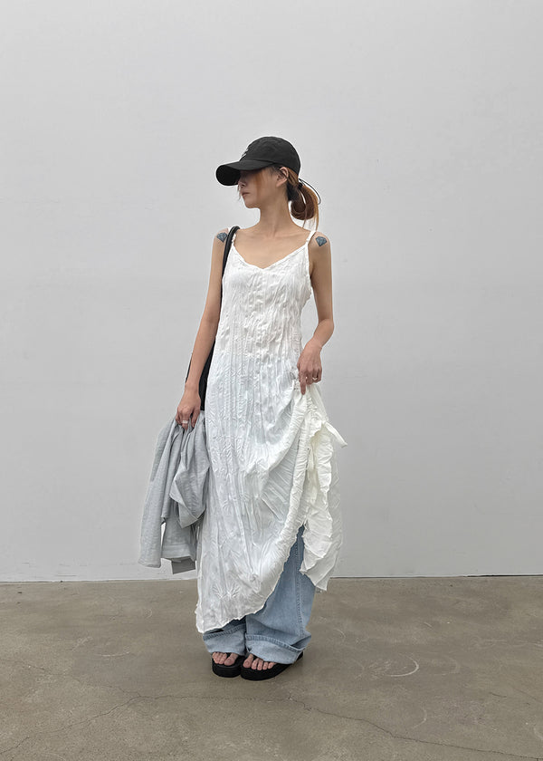 Chellening Wrinkle Sleeveless Long Dress