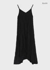 Chellening Wrinkle Sleeveless Long Dress