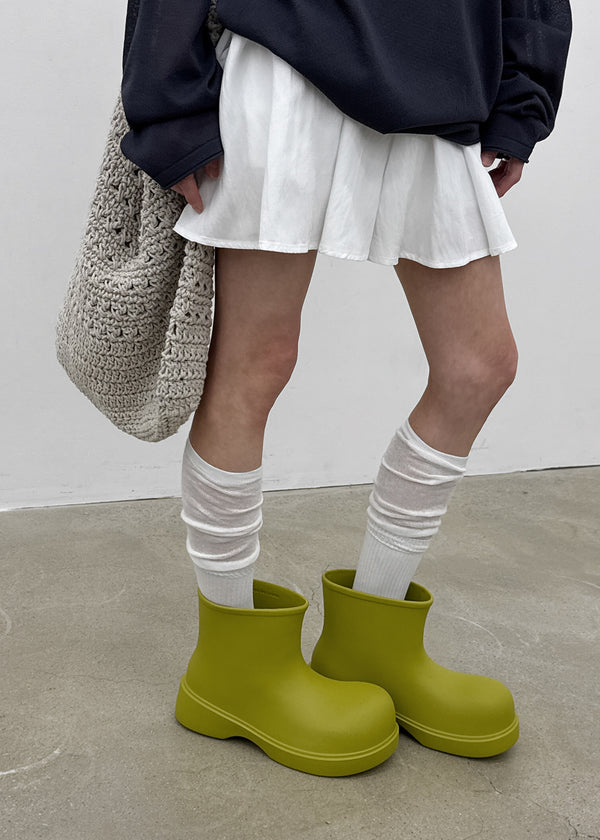 Bold Ring Short Rain Boots GREEN / L
