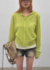 Post Summer Knit Zip-up Hoodie