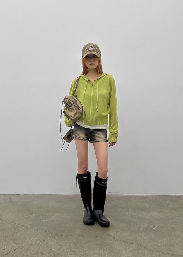 Post Summer Knit Zip-up Hoodie