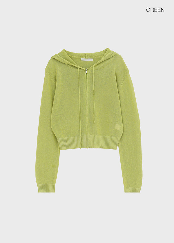 Post Summer Knit Zip-up Hoodie