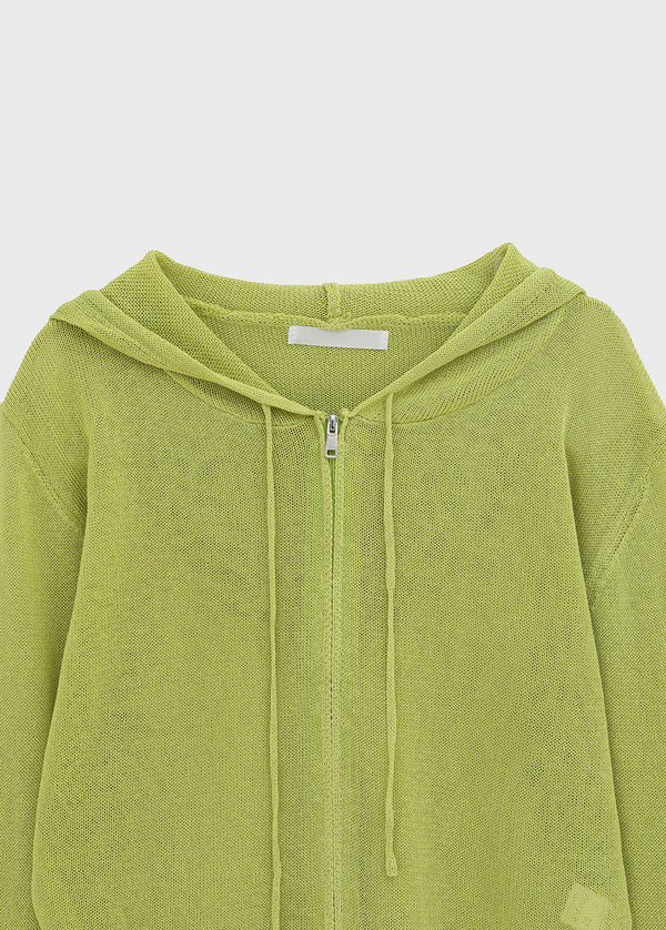 Post Summer Knit Zip-up Hoodie