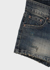 Pulled Low-waisted Short Denim Pants