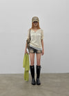 Laban See-through Summer Knit Rolled-up Sleeveless Tee
