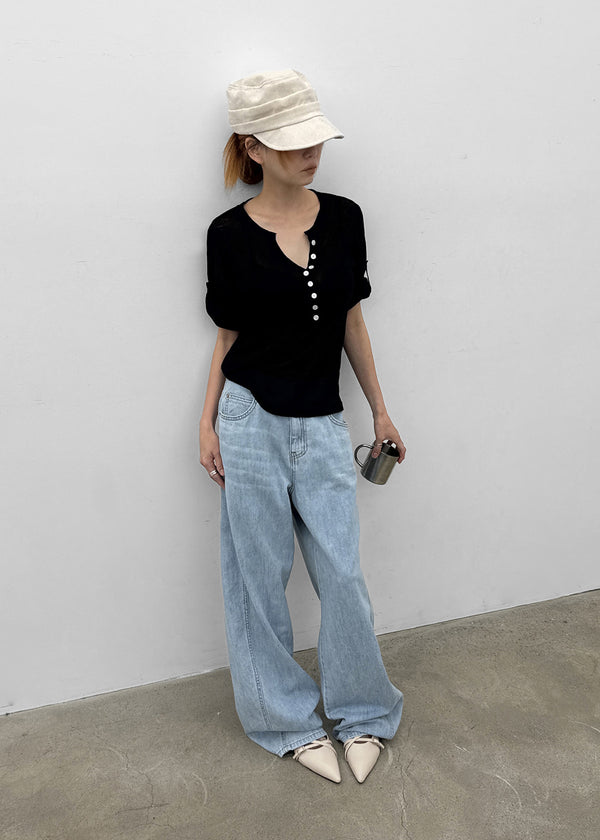 Chuking Summer Wide Denim Pants