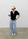 Laban See-through Summer Knit Rolled-up Sleeveless Tee