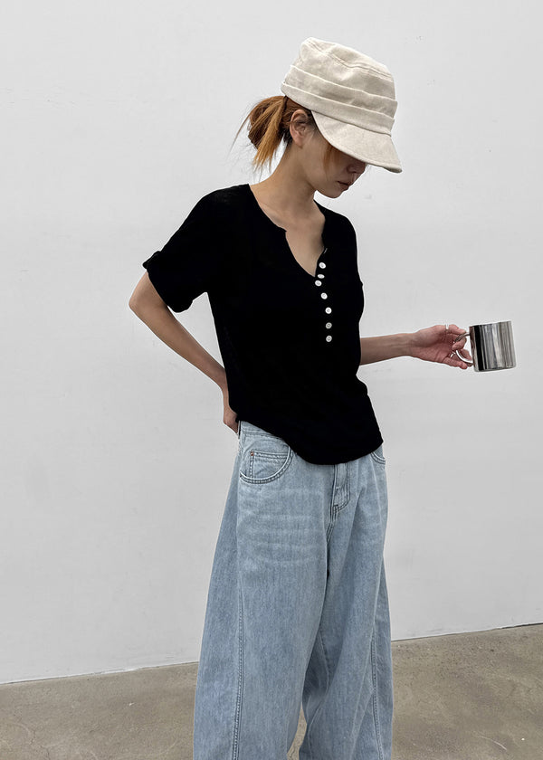 Laban See-through Summer Knit Rolled-up Sleeveless Tee