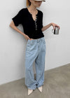 Laban See-through Summer Knit Rolled-up Sleeveless Tee