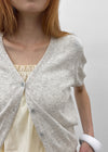 Viewbing Linen V-neck Short-sleeve Cardigan