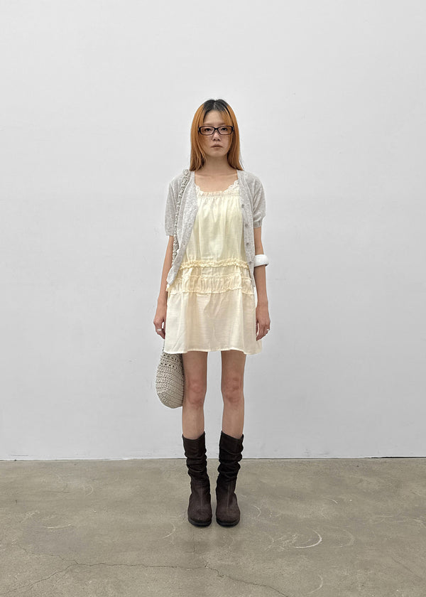 Viewbing Linen V-neck Short-sleeve Cardigan