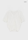 Viewbing Linen V-neck Short-sleeve Cardigan