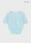 Viewbing Linen V-neck Short-sleeve Cardigan
