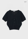 Viewbing Linen V-neck Short-sleeve Cardigan