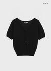 Viewbing Linen V-neck Short-sleeve Cardigan