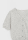 Viewbing Linen V-neck Short-sleeve Cardigan