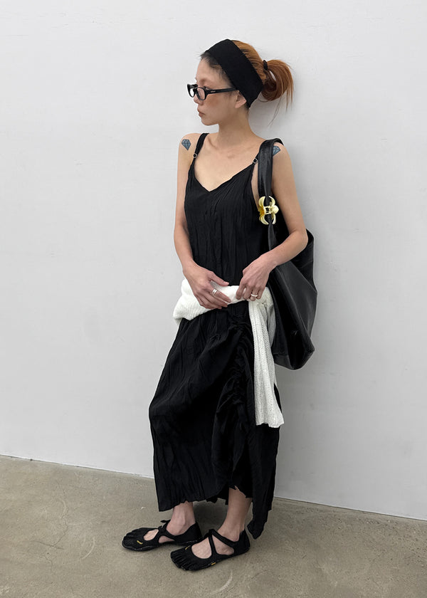 Chellening Wrinkle Sleeveless Long Dress